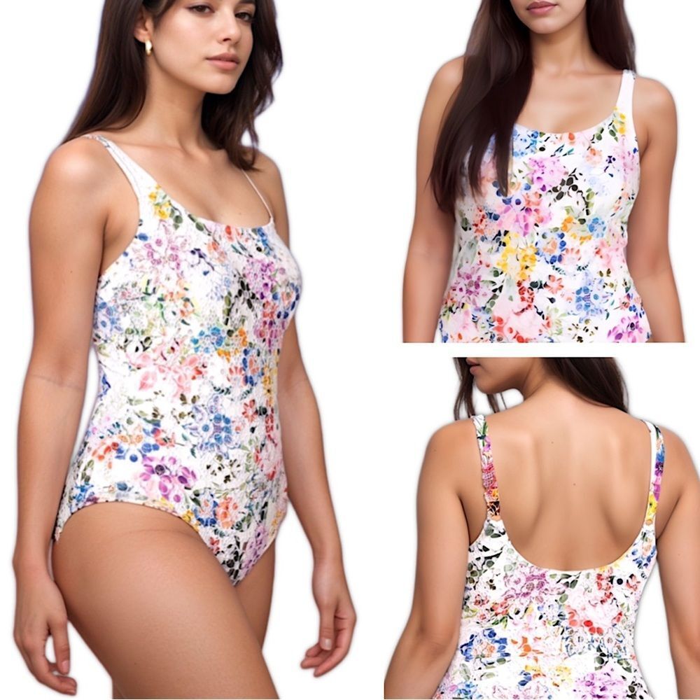 Johnny Was Neon Jungle Eyelet One Piece Swimsuit - Picture 5 of 16